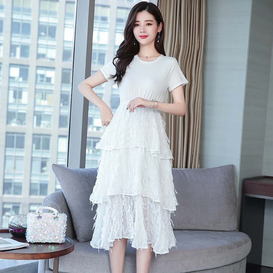 2019 Элегантный вечерние партии Vestidos белый пляжный Сарафан Плюс размеры Новые летние Винтаж Черный