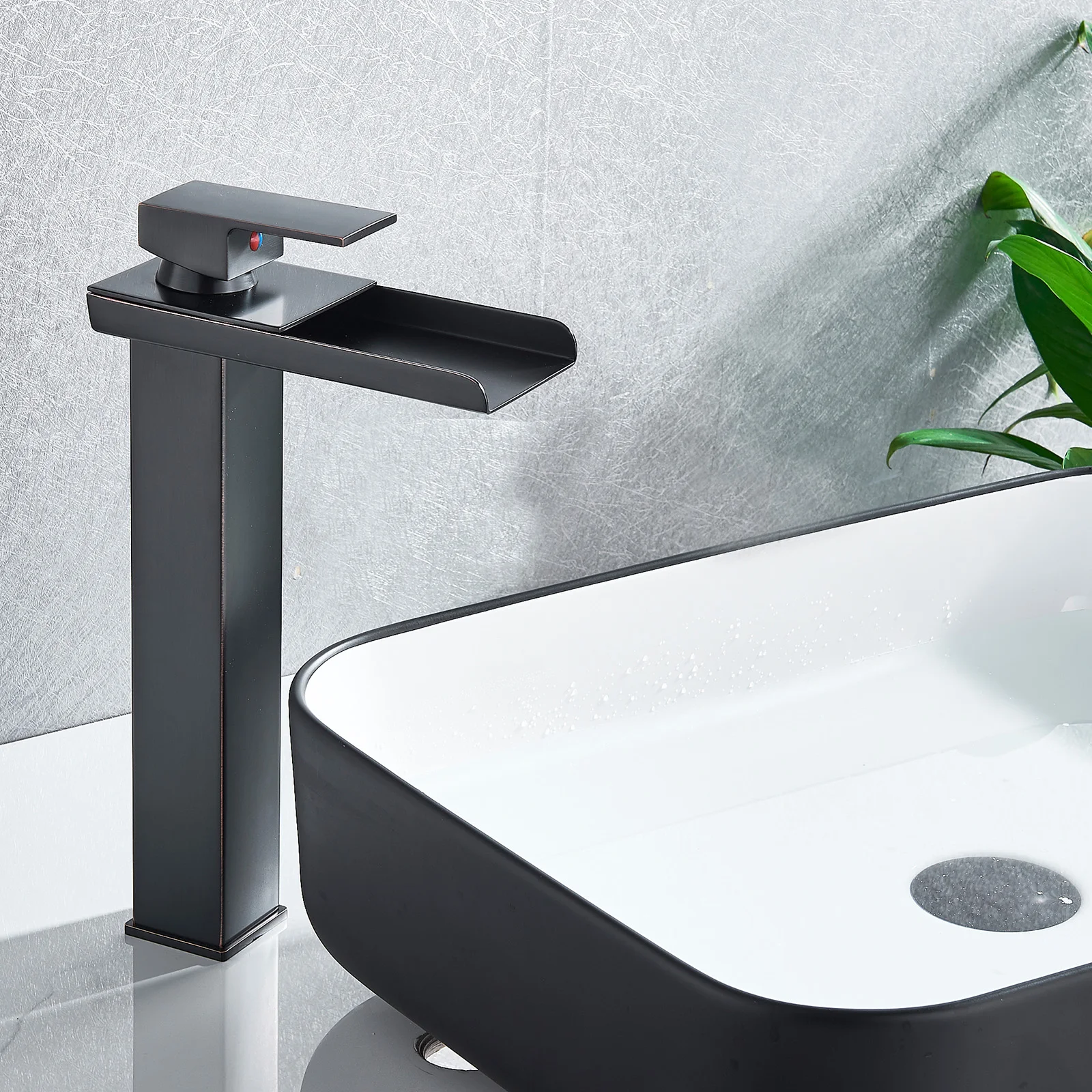 ORB Waterfall Bathroom Basin Faucet Above Counter Deck Mounted Cold Hot Water Mixer Single Handle Hole Tap | Обустройство дома
