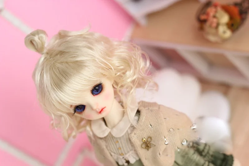 1/6 6-" Bjd парик мохер Sd милый вьющиеся волосы парик