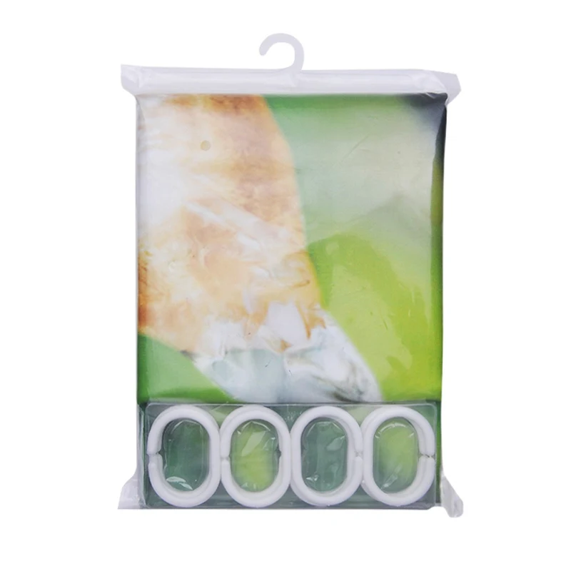 Цифровая печать полиэстер бамбук занавеска для душа тема украшения натуральный