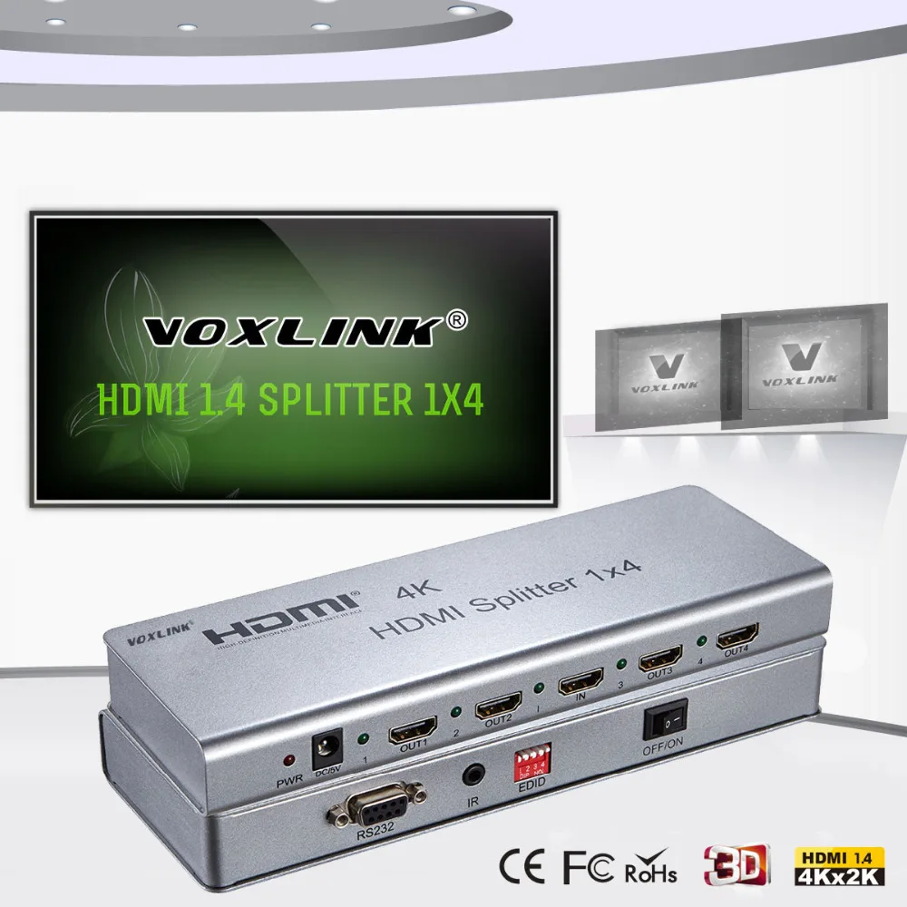 Voxlink 4 К 1x2/1x4/1x8 HDMI Splitter 3D 1080 P 2 порты и разъёмы/4 Порты разъёмы/8 разъёмы hdmi2.0/1.4 Extender