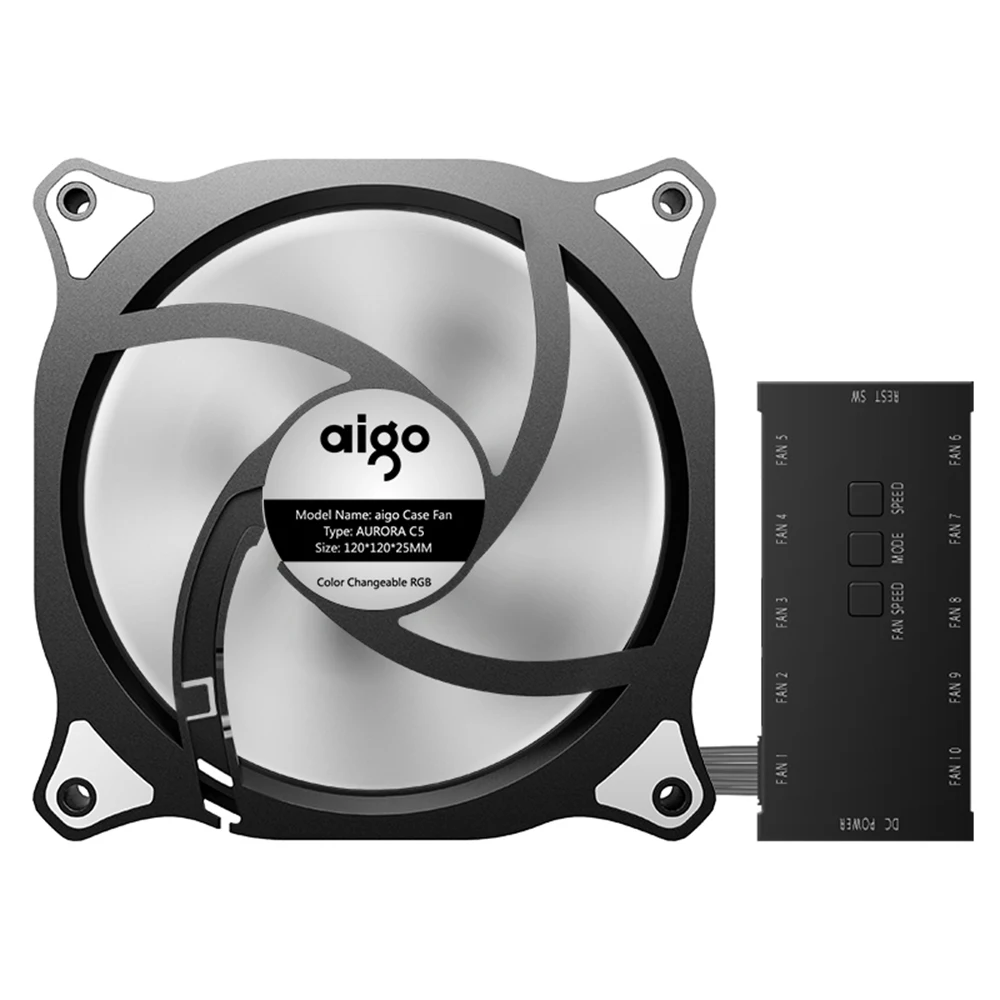 Aigo C5 5 упак.куллер для процессора корпуса 120 mm RGB LED вентилятор тауэра Охладитель