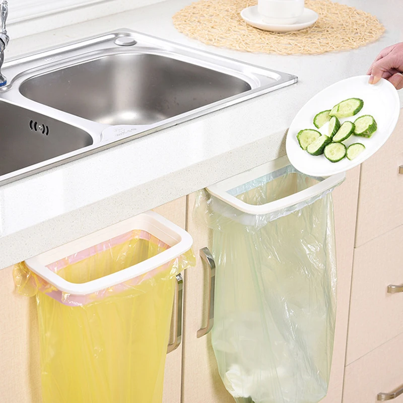 

1Pc Garbage Bag Holder Kitchen Cupboard Storage Holder Rack Stand Rubbish Bag Towel Storage Rack#260567