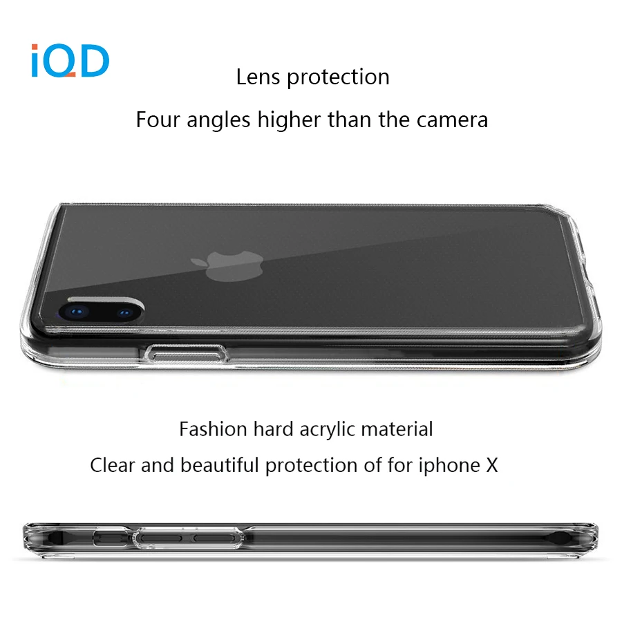IQD для iphone X XS Max XR прозрачный чехол-бампер из прозрачного ТПУ для Apple iphone 8 7 6 6s Plus Чехол Жесткий задний защитный чехол s xs