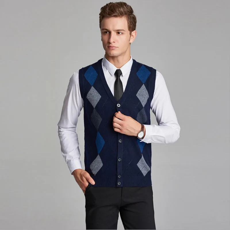 Дропшиппинг Трикотажный жилет мужские кардиганы, Свитера мужские Pull Homme v-образный вырез без рукавов свитер жилет хлопковый свитер мужские Roupas