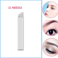 50pcs 11pin 3d embroidery sterilized stainless steel permanent makeup needles for eyebrow lip embroidery microblading supplies