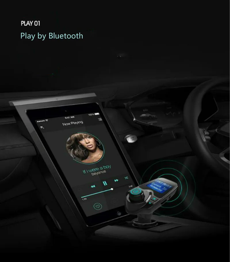 Bluetooth Wireless Car Mp3 Player Handsfree Kit FM Transmitter A2DP 5V 2.1A USB Charger LCD Display Modulator | Автомобили и