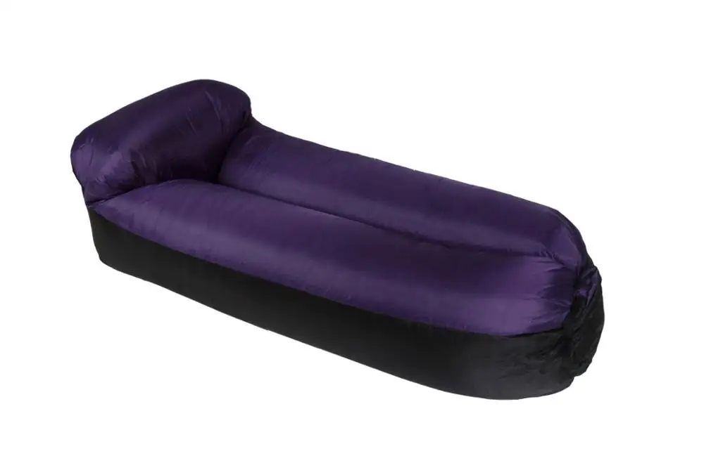 Purple VILEAD 5 цветов быстро складной ленивый мешок Кемпинг кроватки Лежанка надувной диван спальный коврик Пляжная надувная кровать для отдыха сумка переносная - Цвет: Purple