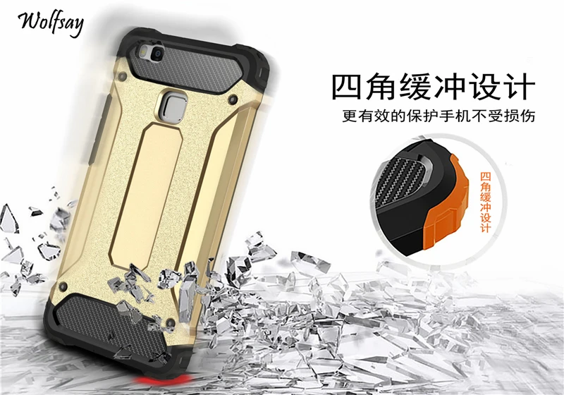 

Cover For Huawei P9 Lite 2016 Case Armor TPU PC Phone Fundas Case For Huawei P9 Lite Cover For Huawei P9 Lite Coque Wolfsay <