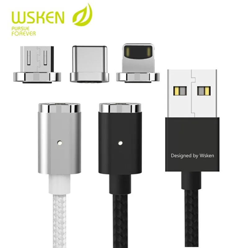 Оригинальный WSKEN Магнитная Micro USB с кабель для передачи данных зарядное
