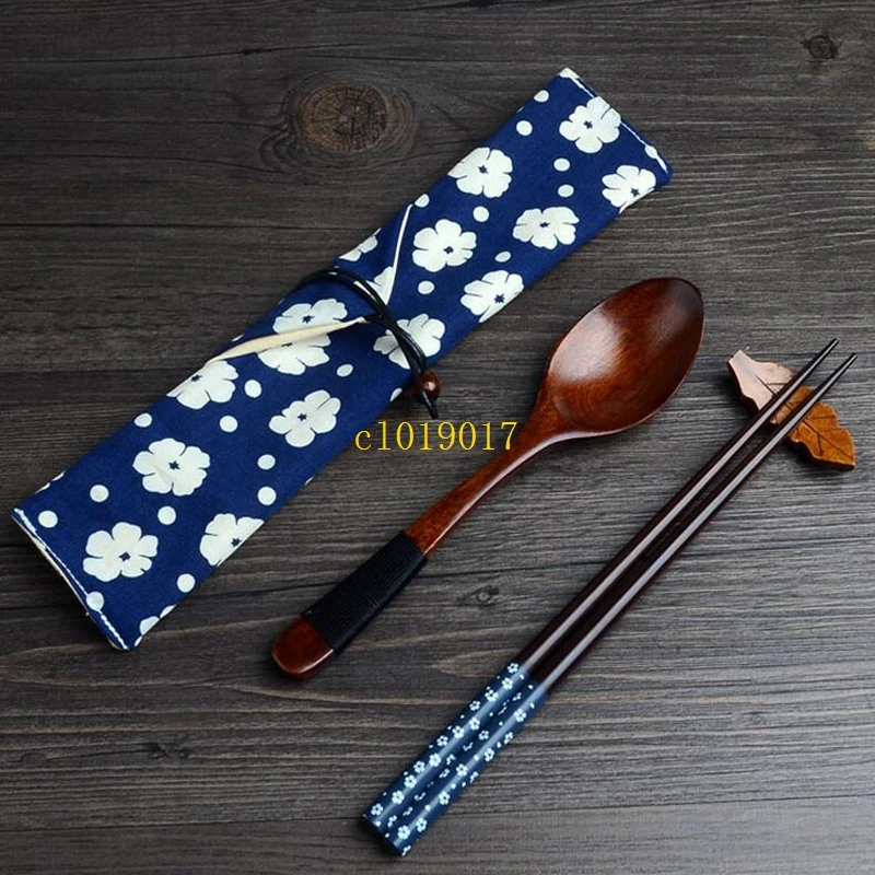 300 компл./лот японская натуральная деревянная посуда с тканью упаковочный набор