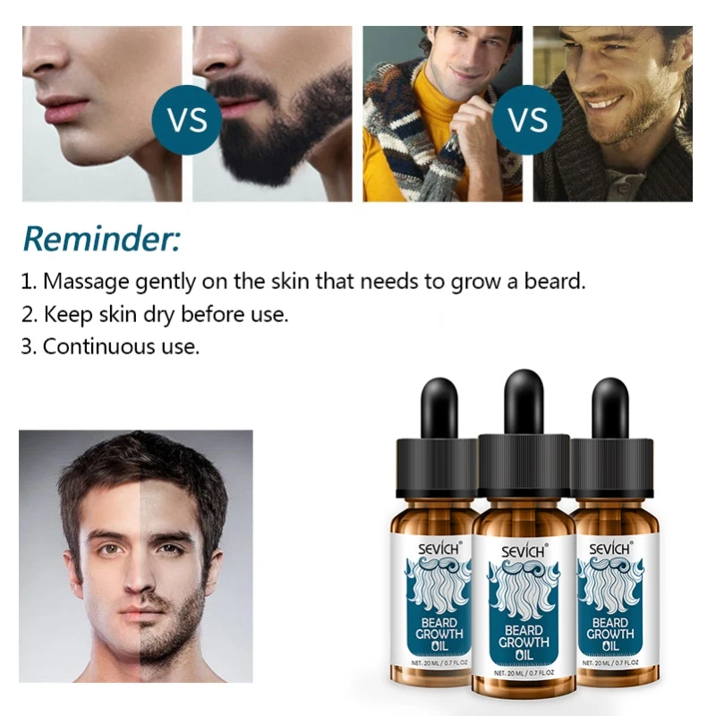 1 шт. рост бороды продукт натуральная борода эфирные масла для гладкой масло