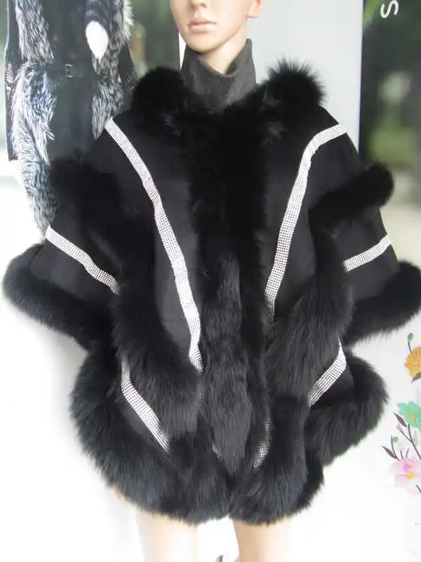 Бесплатная доставка натуральные кашемировые шали из лисьего меха женское Модное