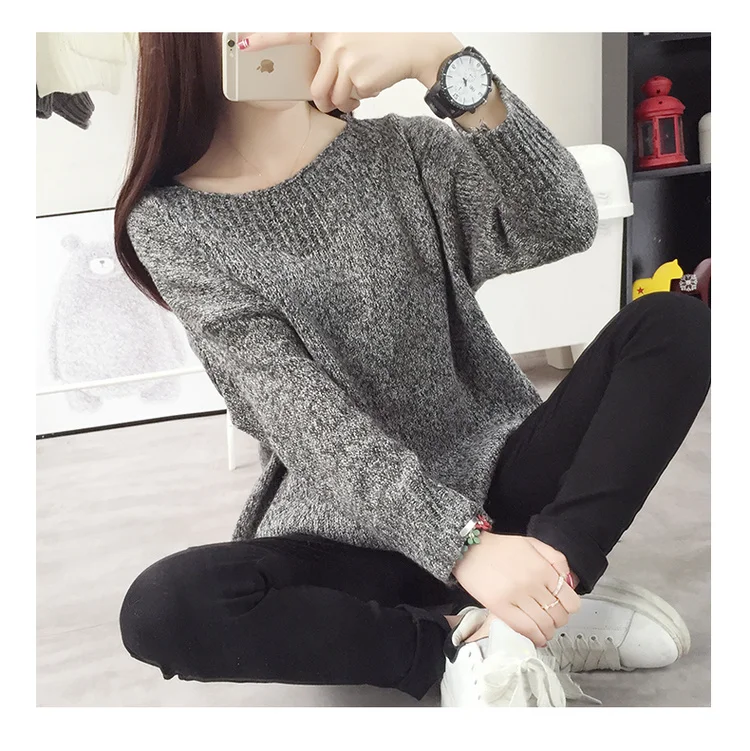 Spring Autumn Winter New O-Neck Long Sleeve Solid Color Knitted Warm Sweater Female Pullovers Loose Women's | Женская одежда