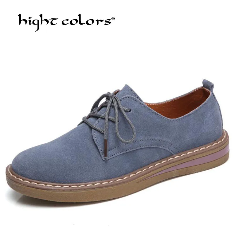 

Hight Colors Spring 2019 Women Flat Platform Shoes New Fashion Women Flats Ladies Apricot Black Blue Lace-Up Casual Shoes TA17-6