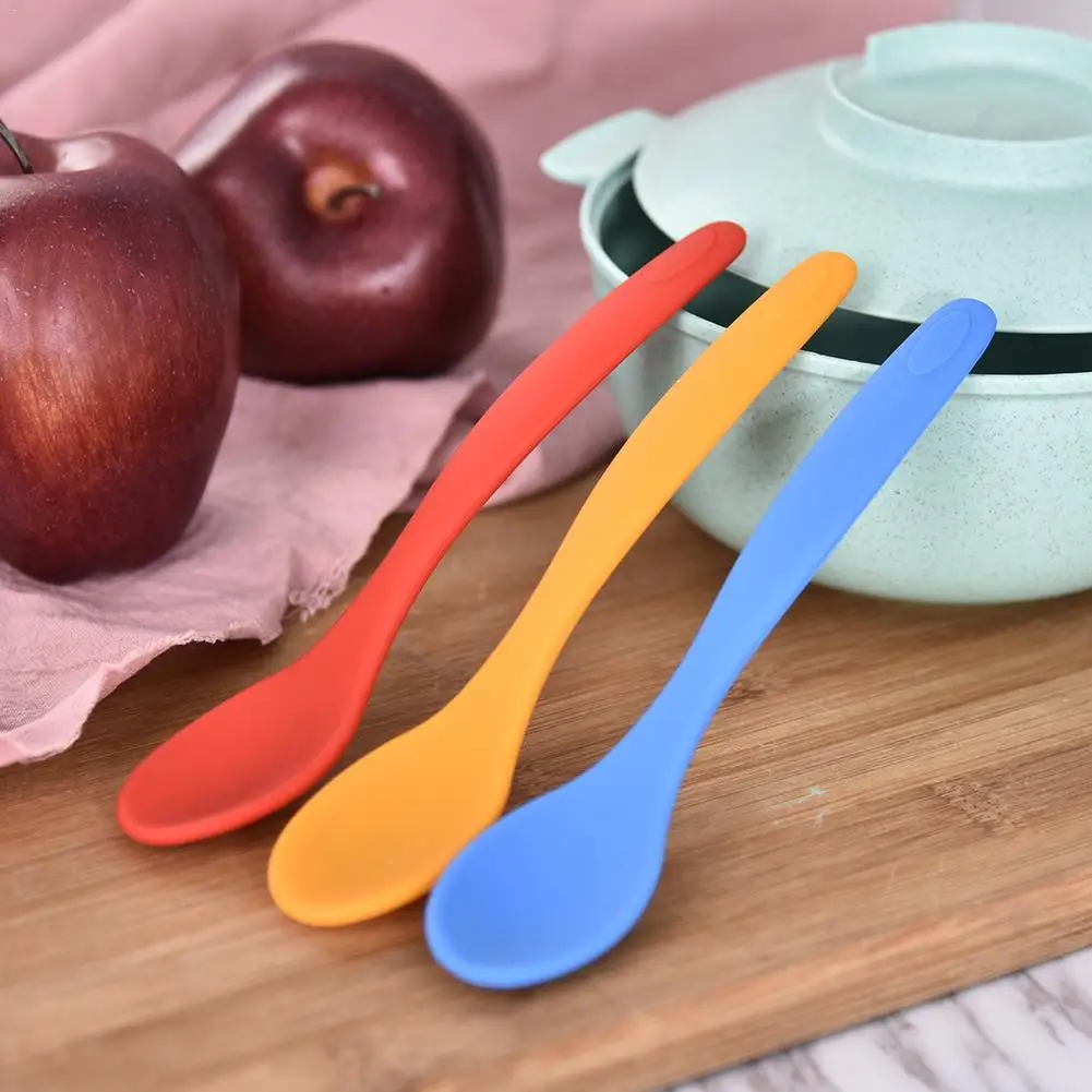 

3Color 175mm Universal Flexible Heat Resistant Silicone Spoon Scraper Spatula Ice Cream Cake for Shovel Kitchen Tool Utensil 40P