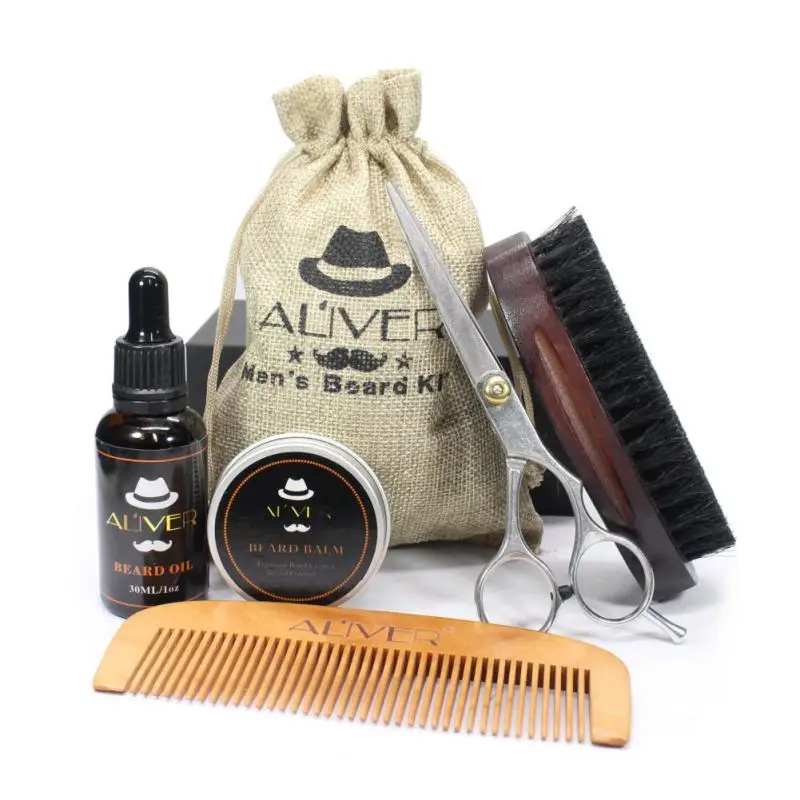 

5 Pieces, Beard Tool 3 + Beard oil + Beard Wax Oil Of Repair Beard Styling Template