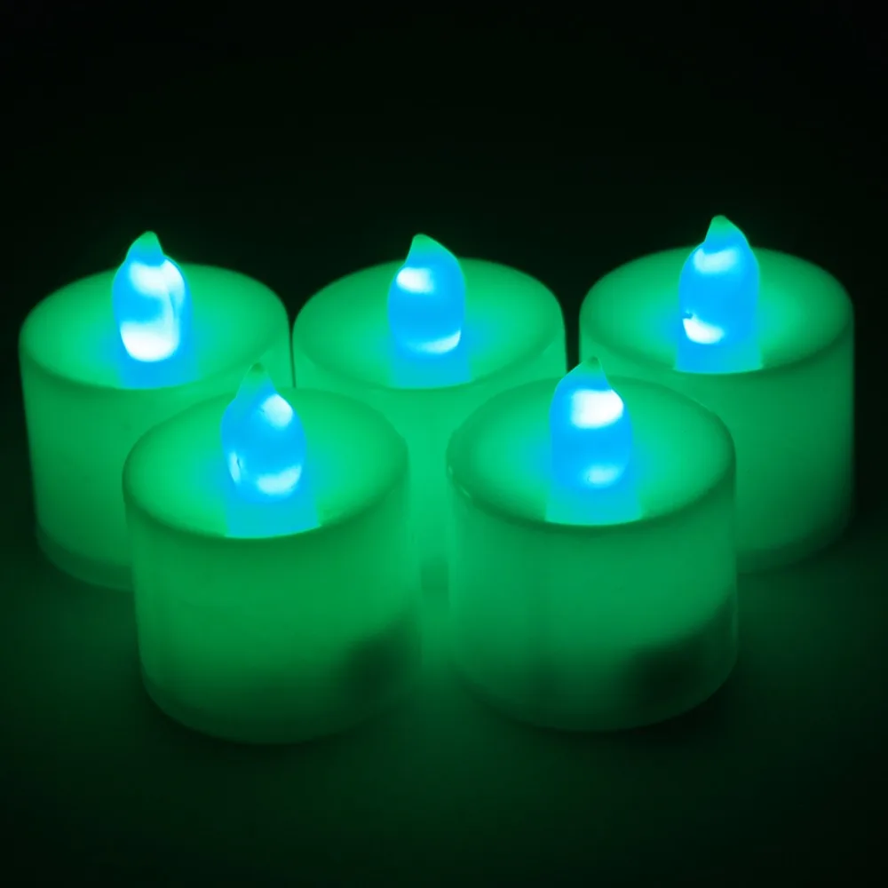 Diy 24 шт. теплый белый светодиод Velas Decorativas Bougie Янтарный свечение светодиодные