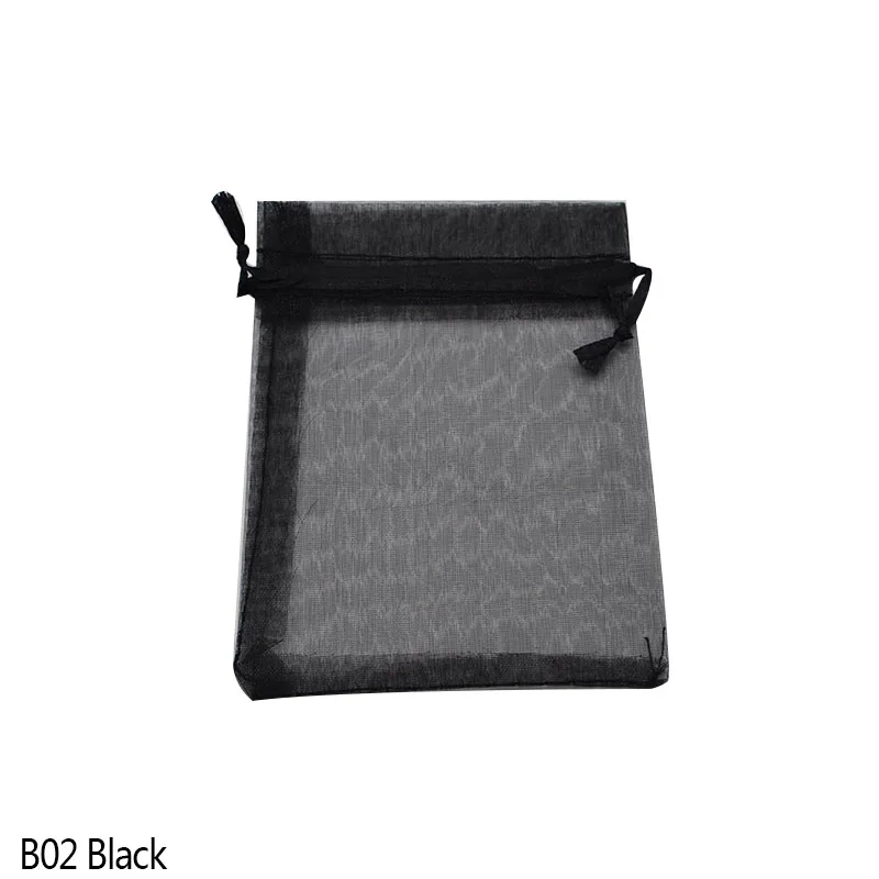B02 Black 20 шт. 7x9 9x12 15x20 см сумки из органзы однотонные Свадебные ювелирные изделия Упаковка Сумки на день рождения Аксессуары для вечеринки подарок сумки декор - Цвет: B02 Black