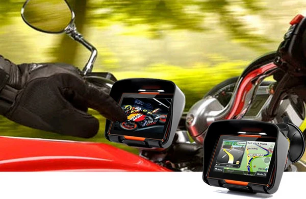 

New Arrival! 4.3 inch bike motorcycle car waterproof handheld outdoor GPS navigation on foot Blanc and grew Internal 8GB storage