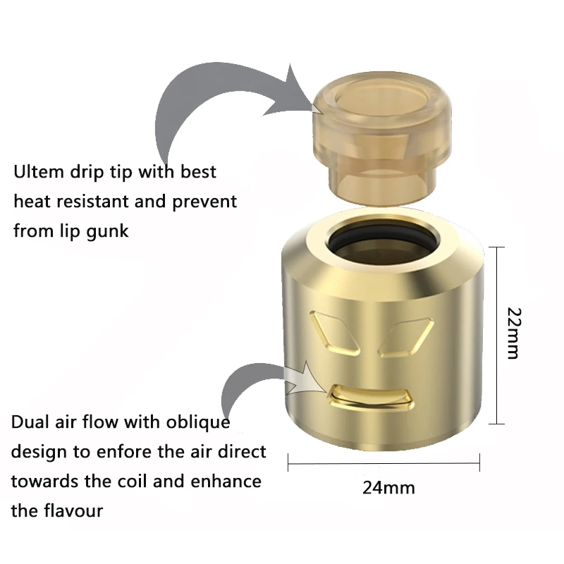 Originl E резервуар для сигареты Smoant Battlestar Squonker RDA 24 мм диаметры двойной поток воздуха