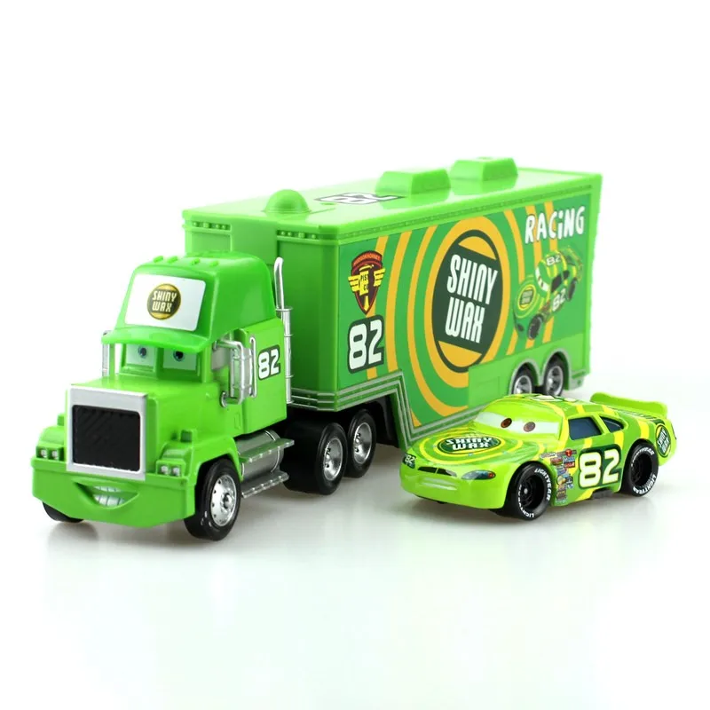 24 стилей disney Pixar Cars мак грузовик+ маленький автомобиль Маккуин Джексон Storm 1:55 литой металлический сплав автомобиль игрушки подарок для детей - Цвет: 13