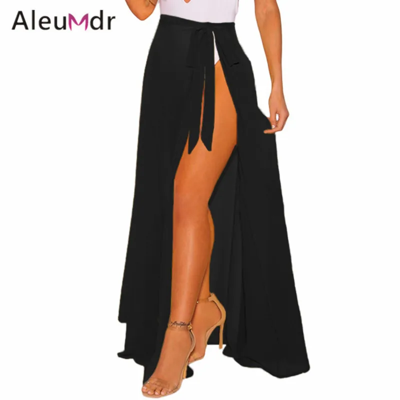 Aleumdr Лето Женщины прикрыть длинные сексуальные Sheer wrap пляжные бикини Up Юбка