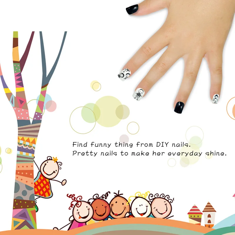 Милые детские накладные ногти 24 шт./компл. для девочек и мальчиков предварительно