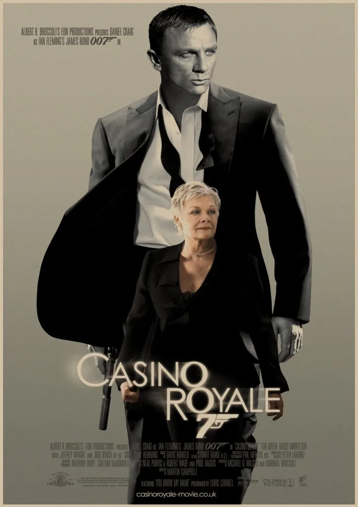 Украшение в стиле ретро постер фильма &lt007 казино Royal&gt Наклейка на стену для