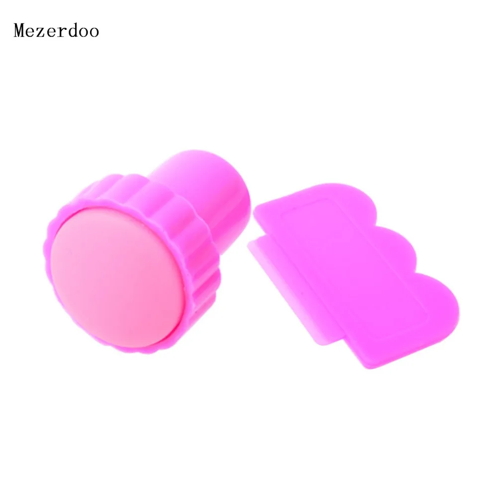 10 круглых пластин для стемпинга в стиле единорога и русалки + 1 скребок набор