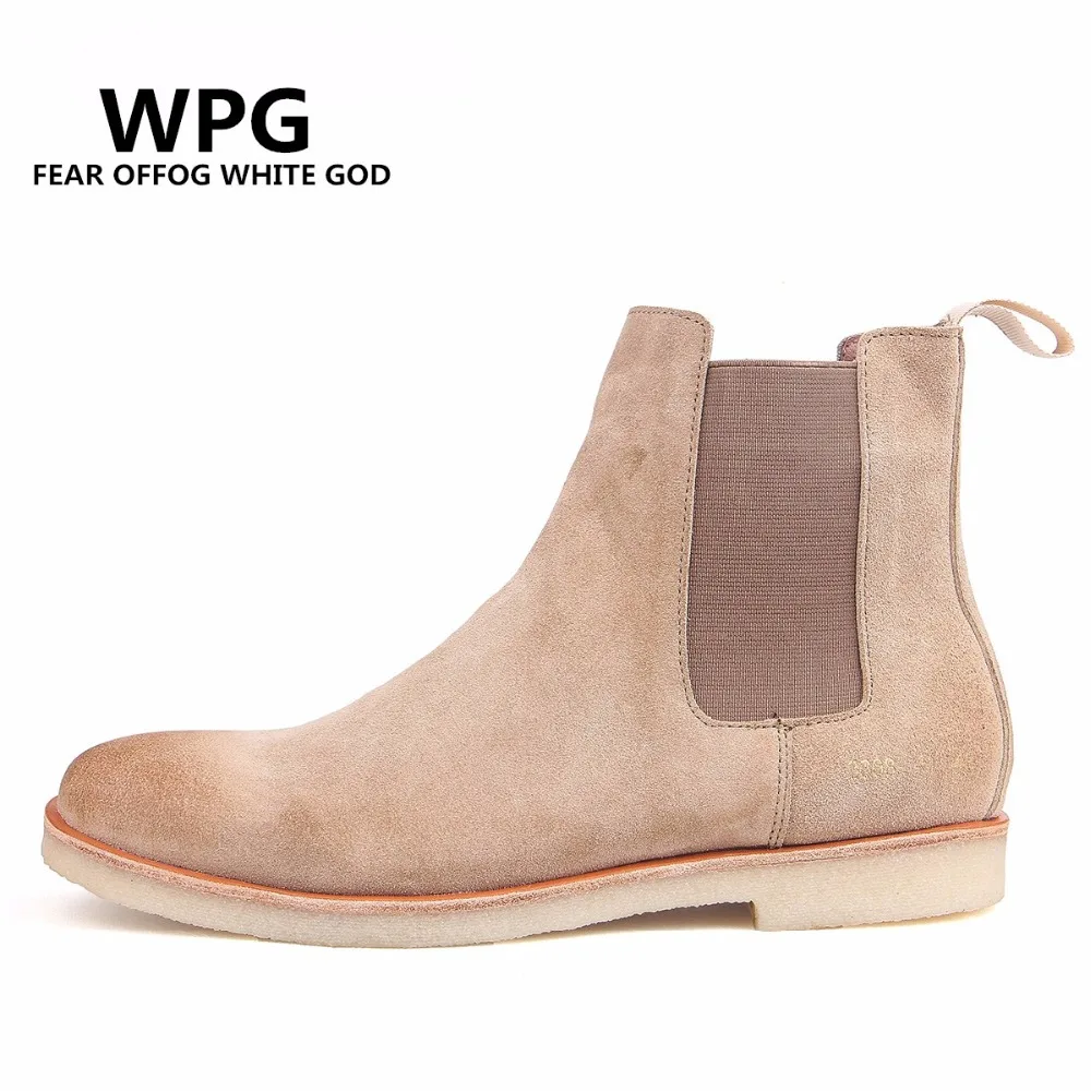 Мужские ботинки челси WPG винтажные джинсовые байкерские Новое поступление 2018 |