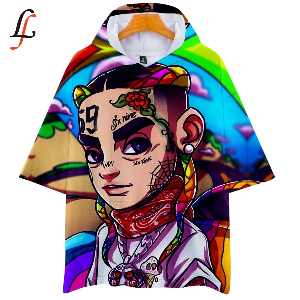 6ix9ine harajuku 3D Индивидуальные K поп повседневные толстовки футболка с короткими
