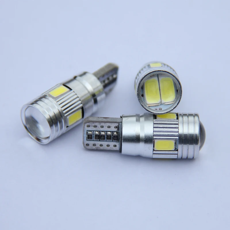 10 шт. новое обновление T10 светодиодный авто светильник лампы 5630 SMD 6 W5W 12V Интерьер