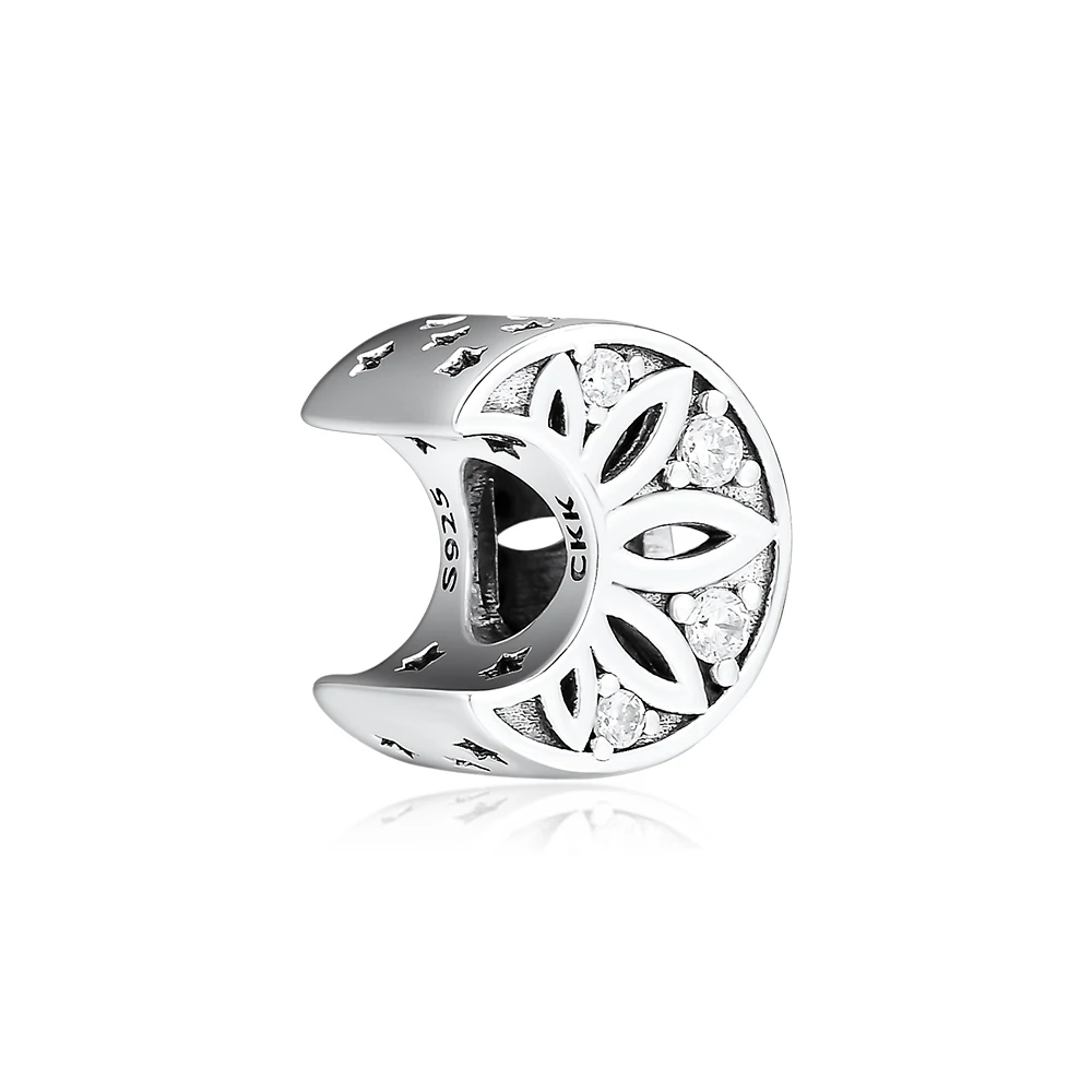 CKK Fit Pandora браслет луна и звезды бусины для Подвески для изготовления украшений Стерлинговое Серебро 925 шарик шарм Kralen