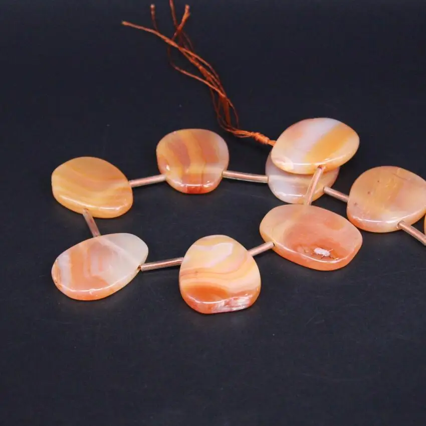 15.5&quot/strand Top Drilled Natural Orange Agates Freeform Slab Loose Beads Raw Onxy Stone Slice Nugget Pendants Jewelry Making | Украшения