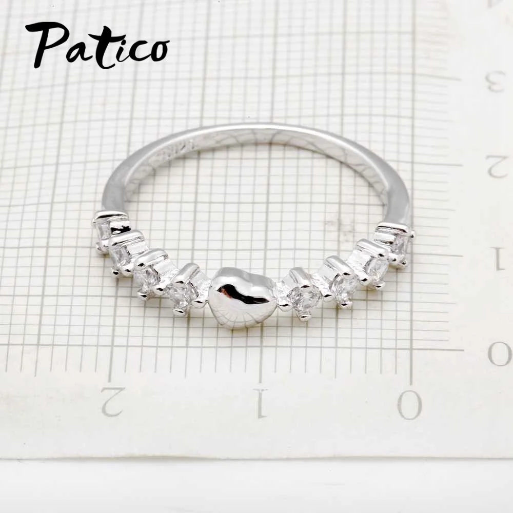 

Fashion Brand 925 Sterling Silver Super Thin Ring for Woman Man Lady Wedding Heart Cubic Zirconia Jewelry Never Fade