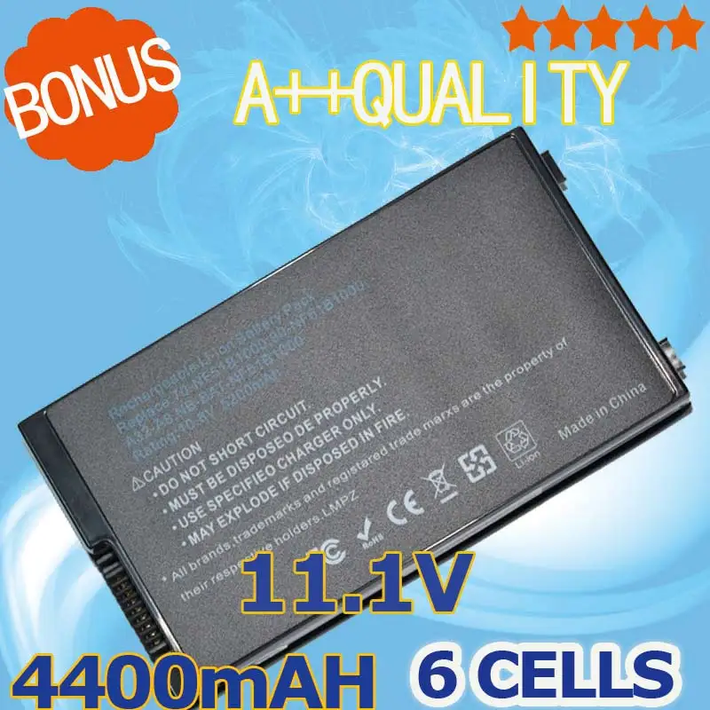

4400mAh 6 cells Battery for Asus A32-A8 A72DY A8Z F8 F8S A8A F8Sa Z99J A8E A8F A8Fm F8V A8H A8H X80 X80H A8Jv X80L A8M X80N