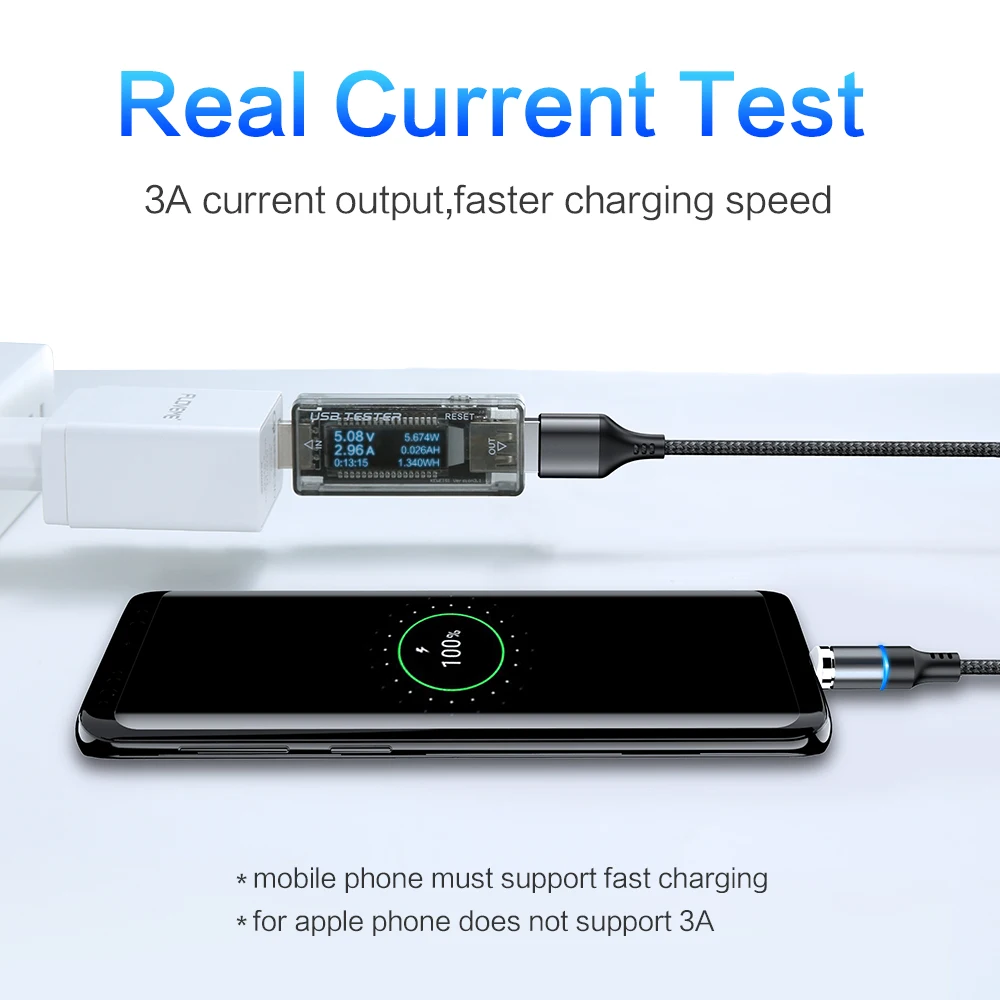 FLOVEME 3A Магнитный кабель зарядное устройство Micro usb type C кабель освещения для iPhone X XR Redmi K20 Pro Кабель Быстрая зарядка провод