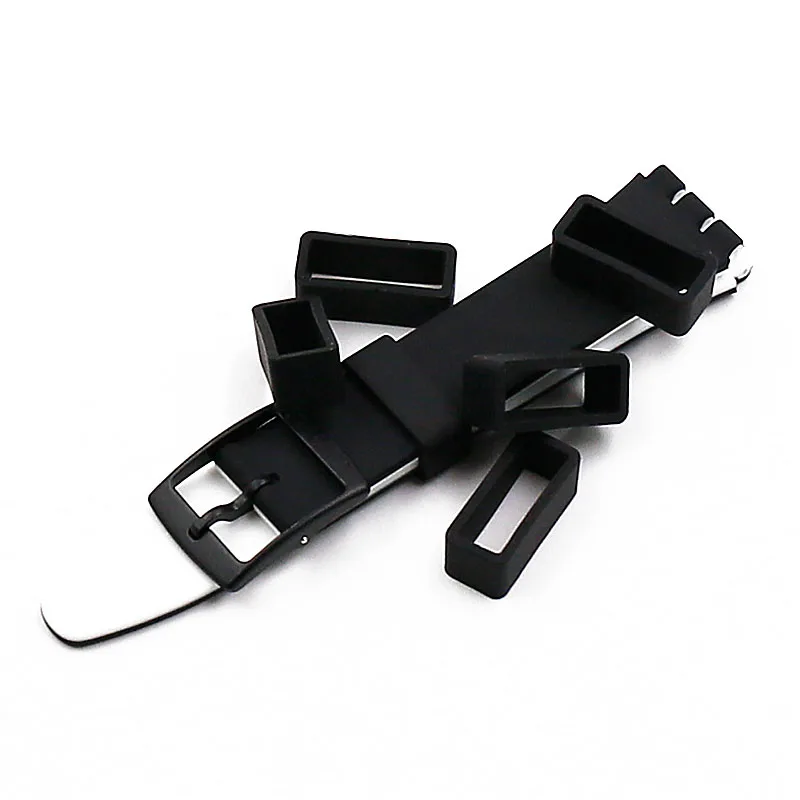 2Pcs Silicone bezel watch accessories strap activity ring rubber strap buckle strap looping ring for women and men watches band