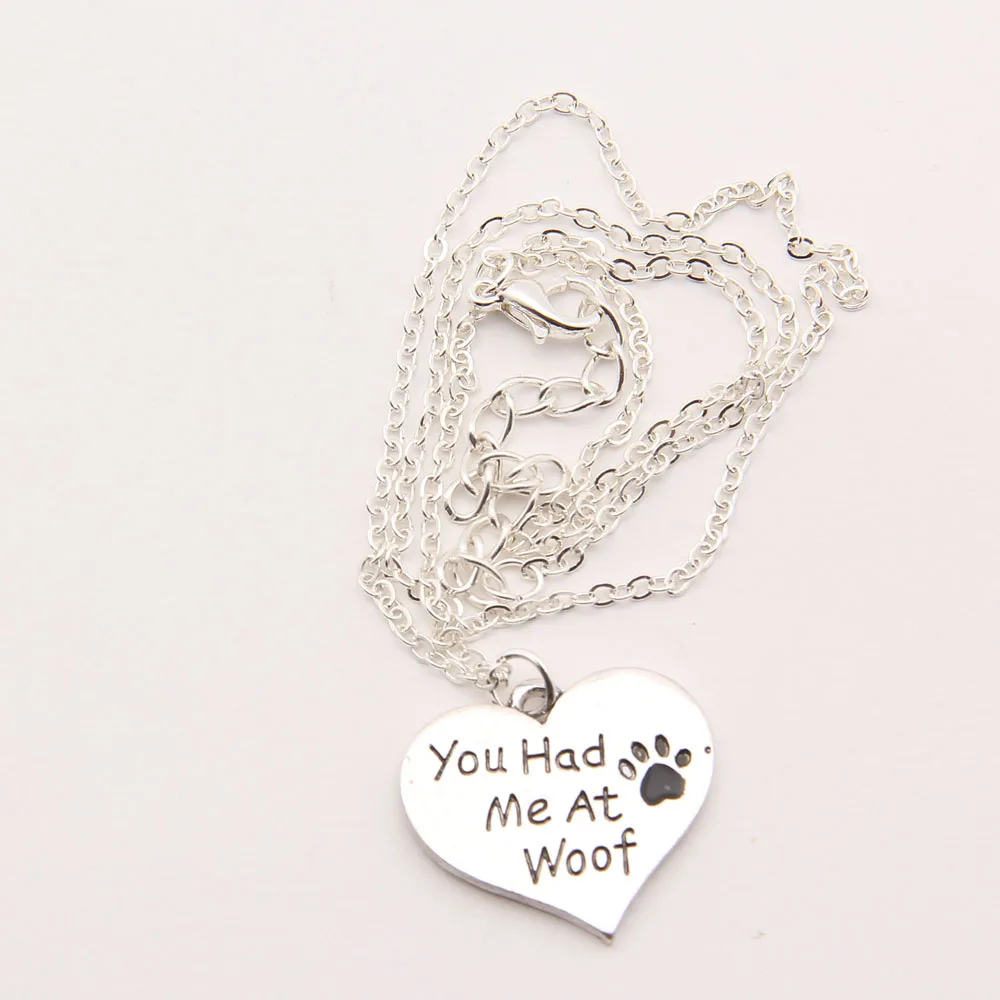 Ожерелье с надписью You Had Me At Woof Dog Cat Pet Paw | Украшения и аксессуары