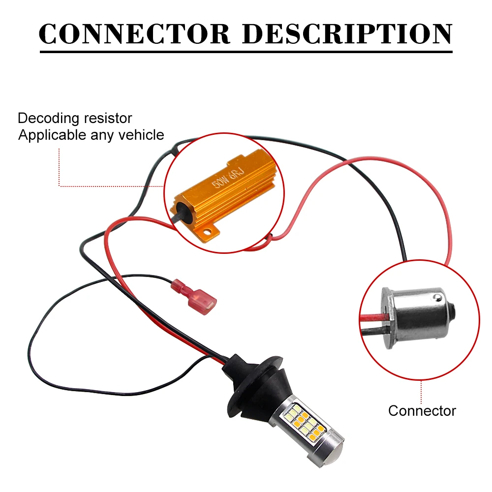 2 шт. Bau15s 1156 двухцветный указатель поворота DRL 2835SMD белый/янтарно-желтый + без