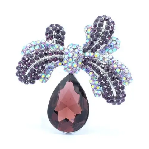 Брошь бант 2 4 дюйма фиолетовые стразы кристалл брошь 5988|drop brooch|flower broochbroach pins |