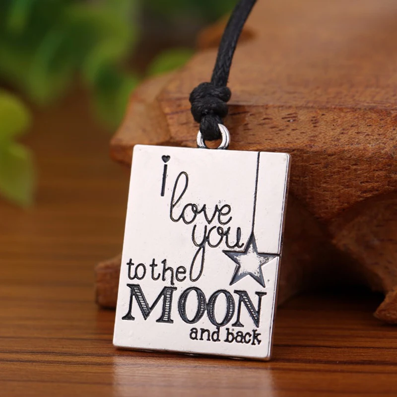 Подвеска и ожерелье серебряного цвета с надписью I love you to Moon and Back регулируемые
