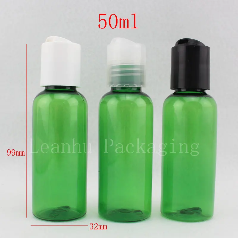 

Green Plastic Bottle With Disc Top Cap,PET Cream Bottle,50ml For Liquid And Lotion Cream,Cosmetic Shampoo Bottle,Wholesale 50PC