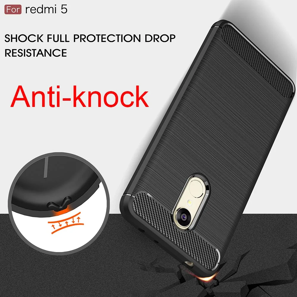Luxury Soft Cases Xiaomi Redmi 5 Carbon Fiber Smartphone Case for Plus Shockproof Celular Back Capa |