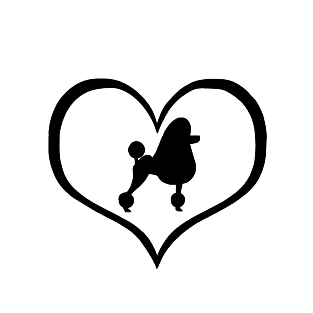 Виниловая наклейка в виде Пуделя и сердца автомобильный Грузовик любовь собака