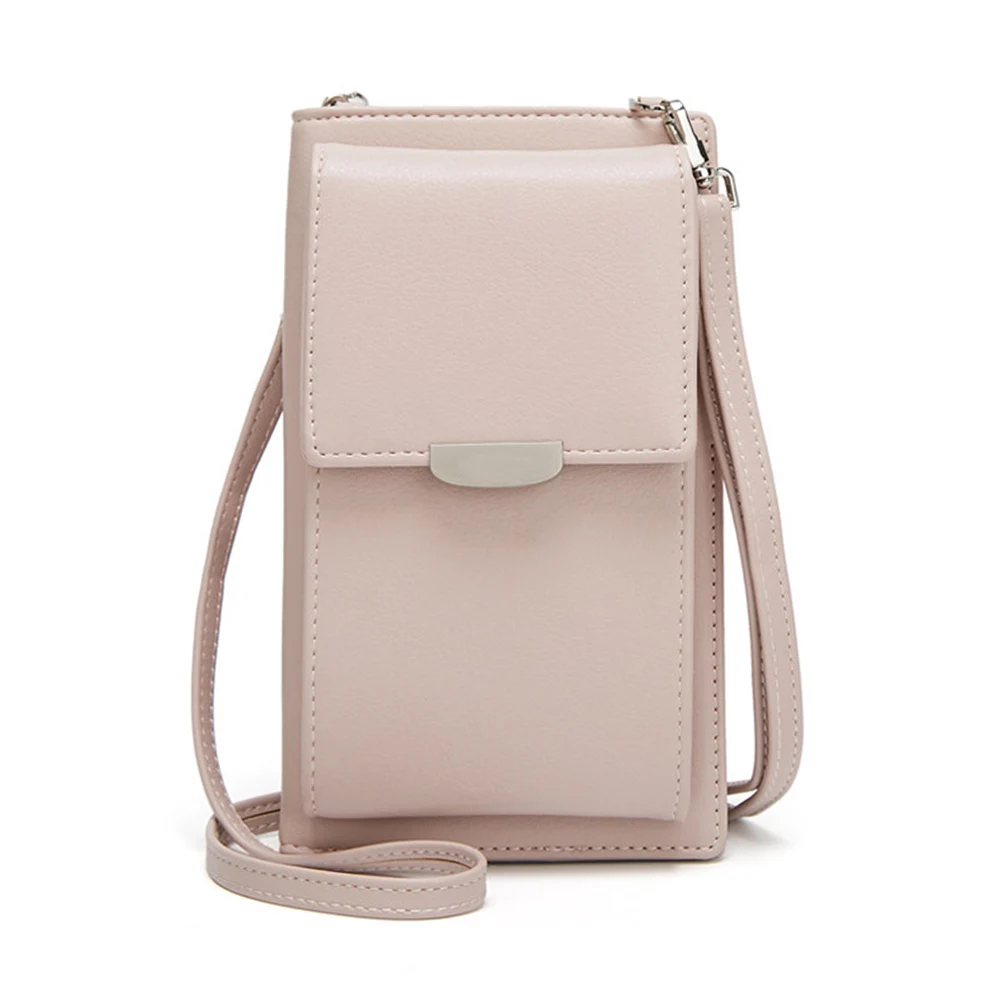 light Pink Новая женская сумка через плечо многофункциональная PU Большая емкость для мобильных телефонов карты Модный женский кошелек-визитница Feminina - Цвет: light Pink