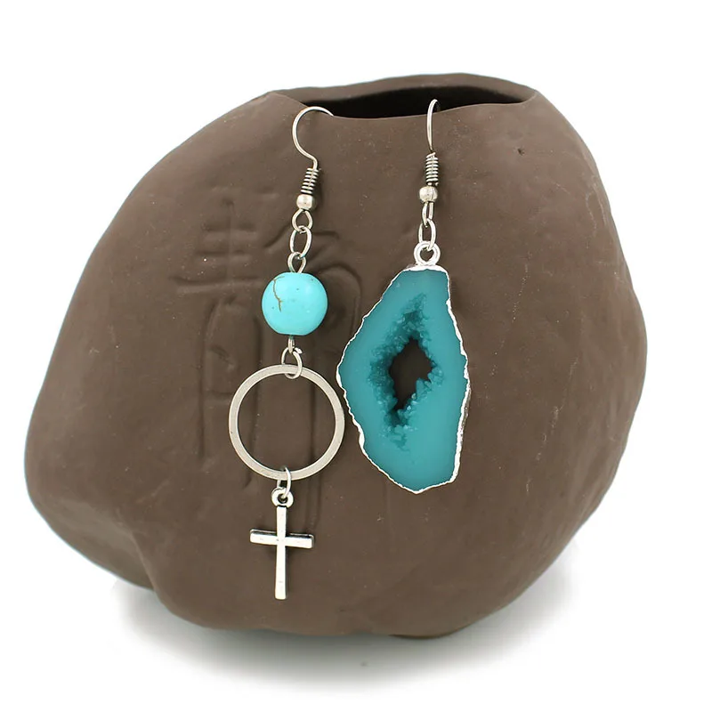 Европа и соединенные Штаты панк геометрия асимметрии натуральный камень серьги