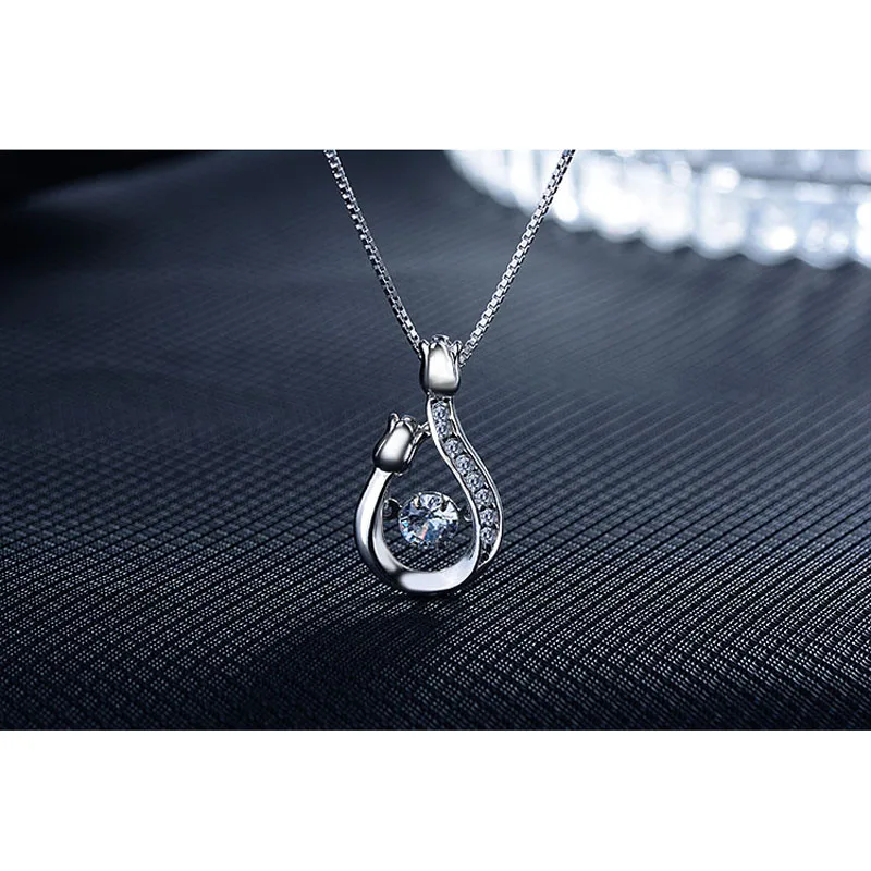 FINDYOU женское ожерелье с блестящими кристаллами ожерелья и кулоны серебряного