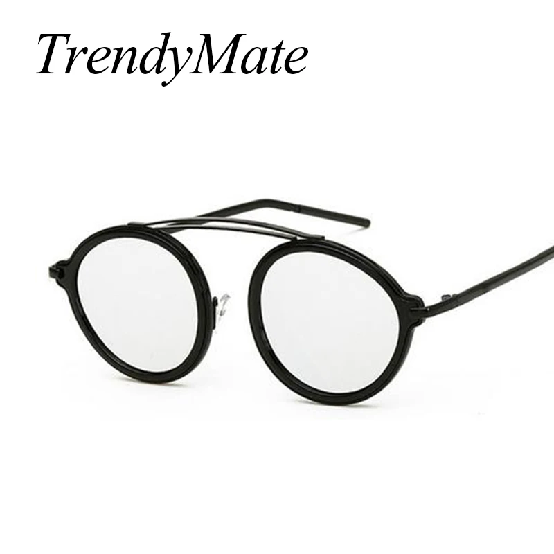 2017 женские фиолетовые зеркальные солнцезащитные очки круглые винтажные